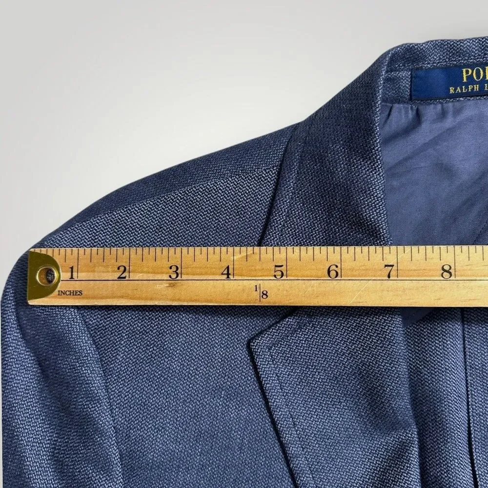 POLO RALPH LAUREN Mens Blazer Sport Coat 3-Button Jacket 42R Linen/WooViscose
